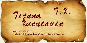 Tijana Kuculović vizit kartica